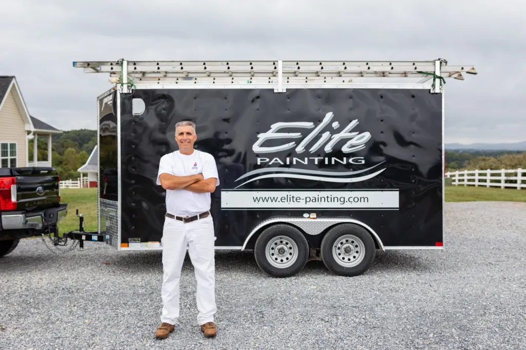 Mike Pizza with the Elite Painting of Southwest VA work trailer